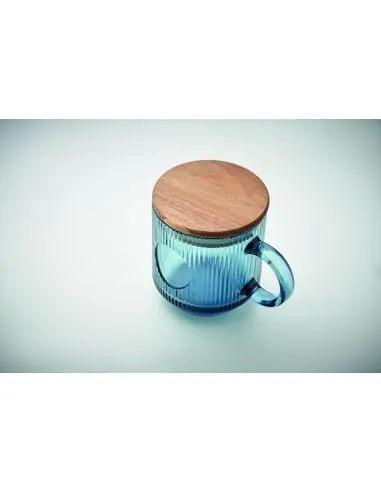 Taza de vidrio acanalado 300ml Ecológica...