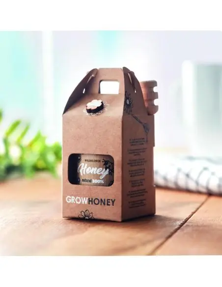 Set tarro miel y dispensador Ecológico Personalizado 7MO6440