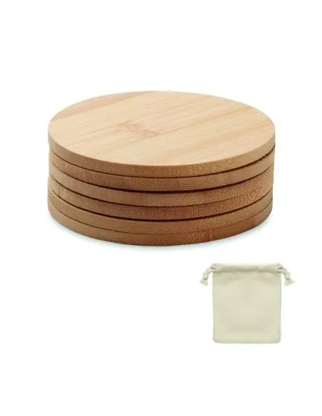 Juego de 6 posavasos de bambú Ecológico Personalizado 7MO6601