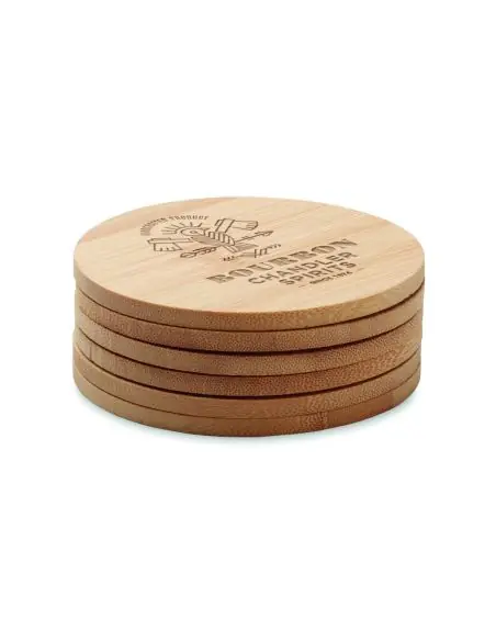 Juego de 6 posavasos de bambú Ecológico Personalizado 7MO6601