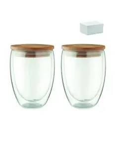 Juego 2 vasos 350 ml en caja Ecológico Personalizado 7MO6739