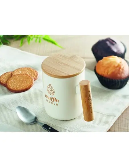 Taza de porcelana tapa 380 ml Ecológica Personalizada 7MO6781