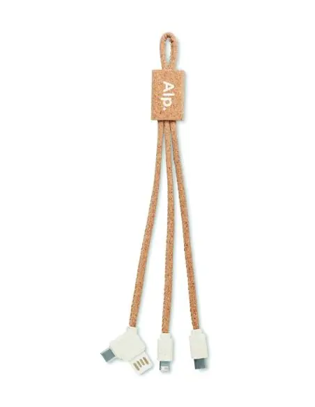 Cable de carga 3 en 1 corcho Ecológica Personalizada 7MO6812