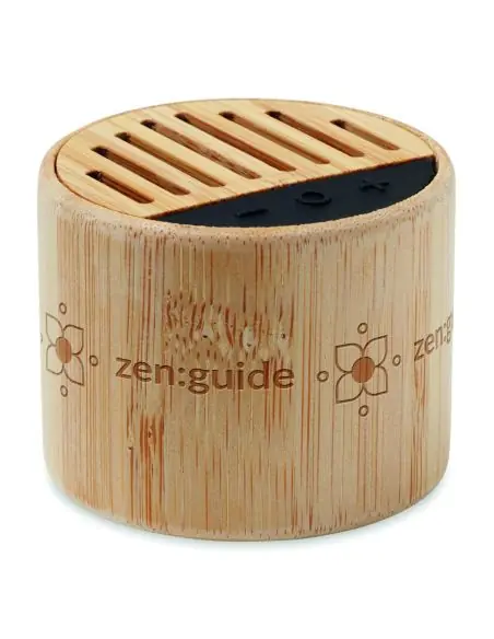 Altavoz redondo de bambú Ecológico Personalizado 7MO6818