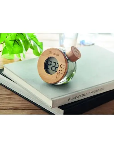 Reloj LCD de bambú por agua Ecológica...