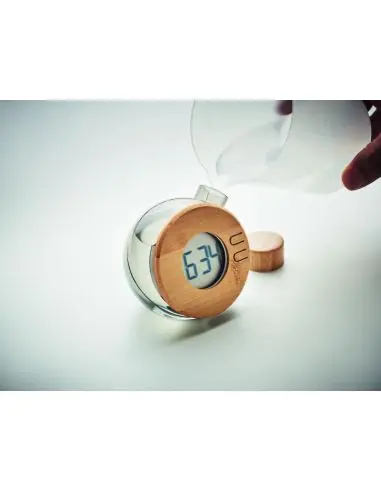 Reloj LCD de bambú por agua Ecológica...