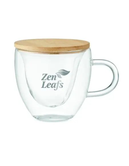 Taza de vidrio de borosilicato Ecológica Personalizada 7MO6937