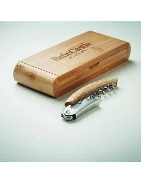 Abridor de camarero de bambú Ecológico Personalizado 7MO6974