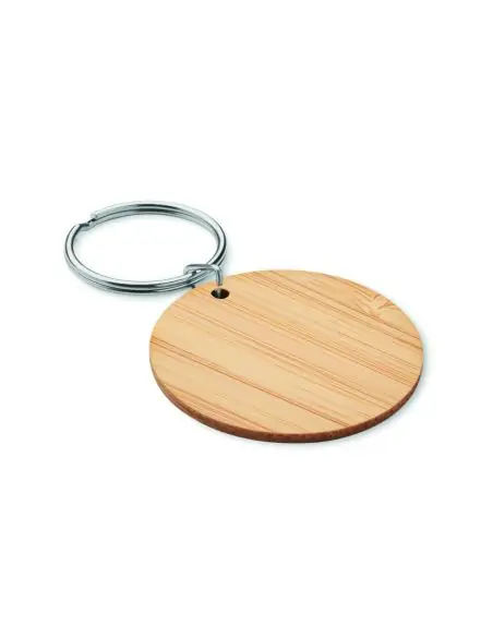 Llavero redondo de bambú Ecológico Personalizado 7MO6977