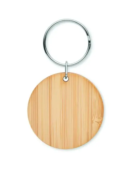Llavero redondo de bambú Ecológico Personalizado 7MO6977