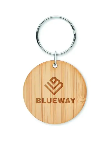 Llavero redondo de bambú Ecológico Personalizado 7MO6977