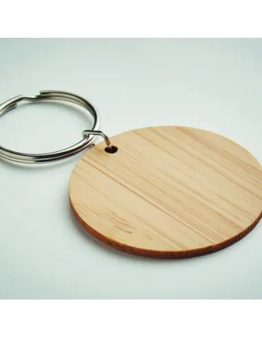 Llavero redondo de bambú Ecológico...