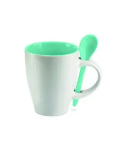 Taza bicolor con cuchara 250 ml Ecológica Personalizada...