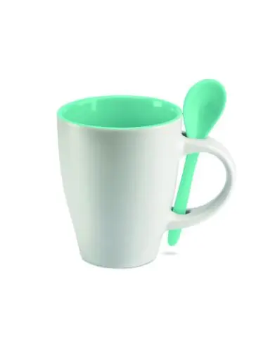 Taza bicolor con cuchara 250 ml Ecológica...
