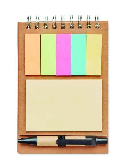 Libreta con bolígrafo y marcad Ecológica Personalizada 7MO8107