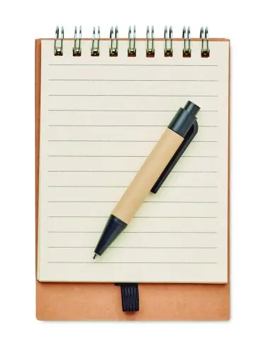 Libreta con bolígrafo y marcad Ecológica...