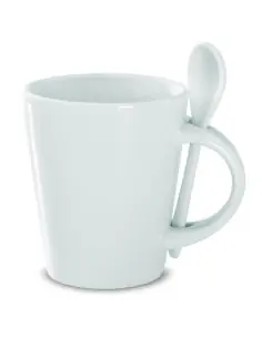 Taza con cuchara de cerámica. Ecológica Personalizada...