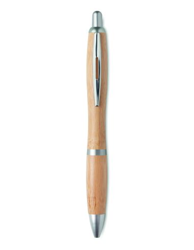 Bolígrafo bambú ABS tinta azul 14 cm