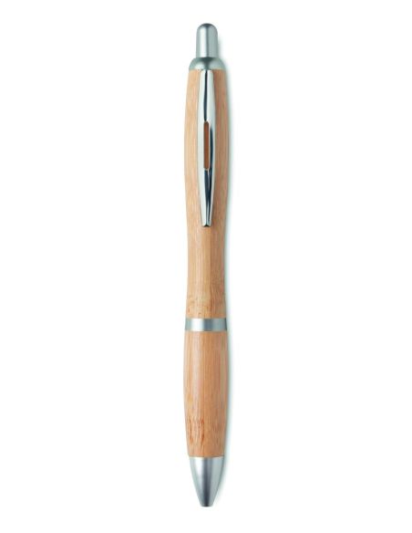 Bolígrafo bambú ABS tinta azul 14 cm