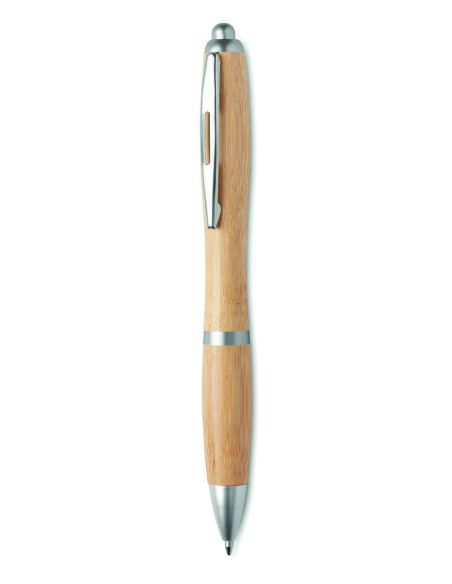 Bolígrafo bambú ABS tinta azul 14 cm