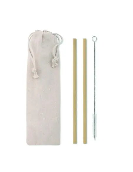 Pajita bambú cepillo funda Ecológica Personalizada 7MO9630