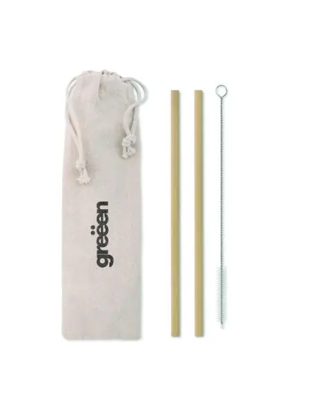 Pajita bambú cepillo funda Ecológica Personalizada 7MO9630