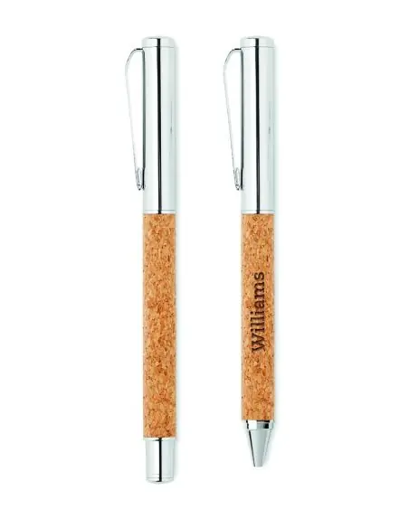 Set bolígrafo y roller corcho Ecológico Personalizado 7MO9678