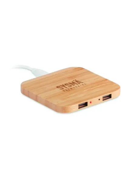 Alfombrilla bambú y base carga Ecológica Personalizada 7MO9698