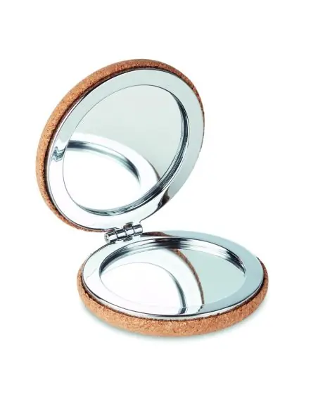 Espejo doble circular corcho Ecológico Personalizado 7MO9799