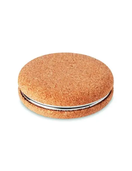 Espejo doble circular corcho Ecológico Personalizado 7MO9799