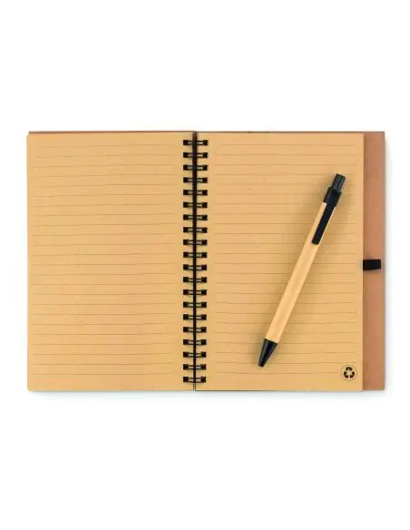 Libreta con bolígrafo tapa corc Ecológica Personalizada 7MO9859