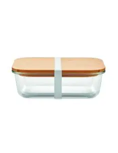 Fiambrera vidrio y tapa bambú Ecológica Personalizada...