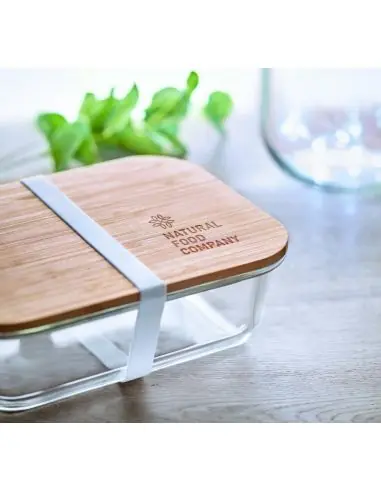 Fiambrera vidrio y tapa bambú Ecológica...