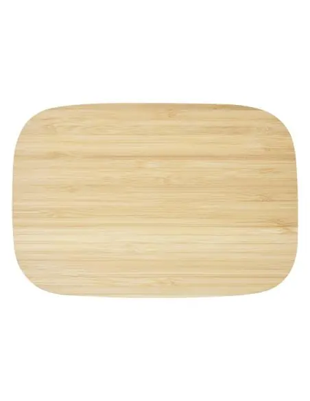 Fiambrera de 700 ml en acero inoxidable con tapa de bambú Ecológica Personalizada 6113275