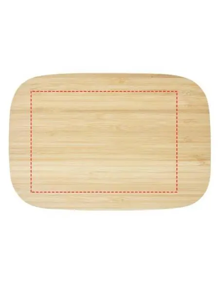 Fiambrera de 700 ml en acero inoxidable con tapa de bambú Ecológica Personalizada 6113275