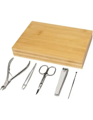 Set de manicura de bambú de 5 piezas Ecológica...