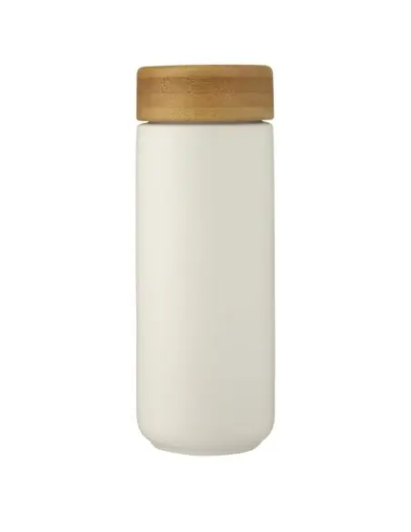 Vaso de cerámica de 300 ml con tapa de bambú Ecológico Personalizado 6100705