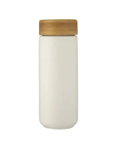 Vaso de cerámica de 300 ml con tapa de bambú Ecológico Personalizado 6100705