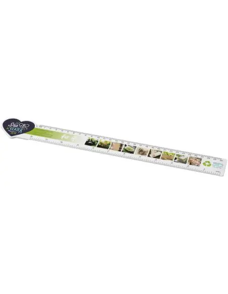 Regla de plástico reciclado con forma de corazón de 30 cm Ecológica Personalizada 6210466