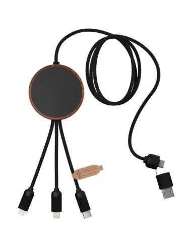 Cable de carga 5 en 1 de PET reciclado con logo...