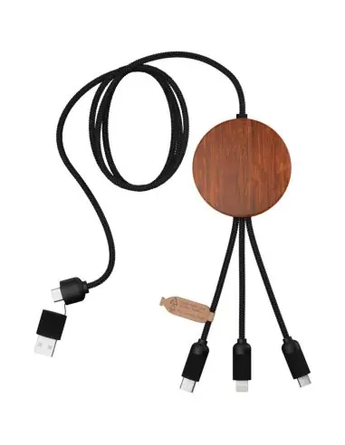 Cable de carga 5 en 1 de PET reciclado con logo...