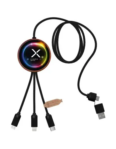 Cable de carga 5 en 1 de PET reciclado con logo...