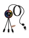 Cable de carga 5 en 1 de PET reciclado con logo retroiluminado y base de carga de 10 W Ecológica Personalizada 62PX073 - Imagen 4