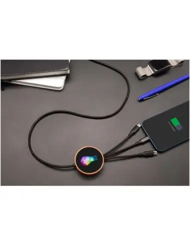 Cable de carga 5 en 1 de PET reciclado con logo...