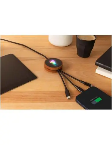 Cable de carga 5 en 1 de PET reciclado con logo...