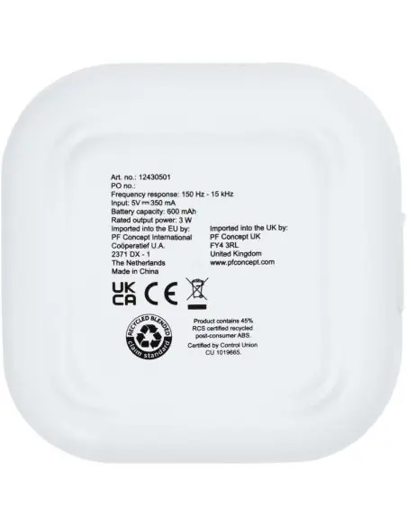 Minialtavoz Bluetooth® de plástico reciclado 2.0 de 3 W con certificación RCS Ecológica Personalizada 6124305