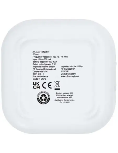 Minialtavoz Bluetooth® de plástico reciclado 2.0 de 3 W con certificación RCS Ecológica Personalizada 6124305