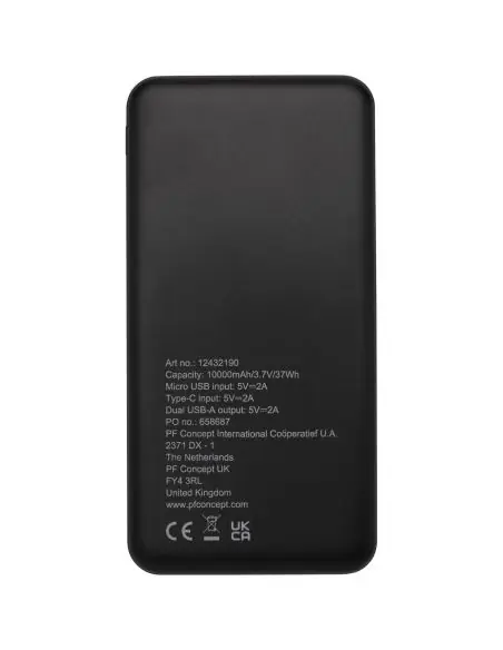 Batería externa de plástico reciclado de 10 000 mAh Ecológica Personalizada 6124321