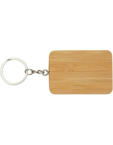 Llavero de bambú con cable de carga retráctil 6...
