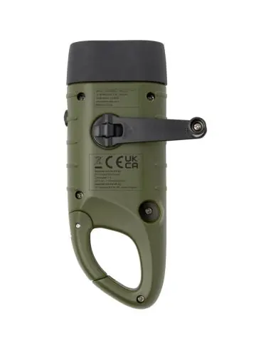 Linterna de dinamo solar con mosquetón de...